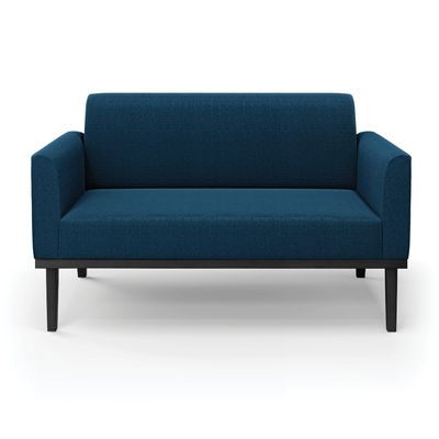 Sofá 2 Lugares Namoradeira Madeira Preto Marisa Bouclê Azul D03 - D'Rossi
