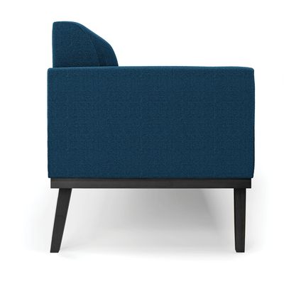 Sofá 2 Lugares Namoradeira Madeira Preto Marisa Bouclê Azul D03 - D'Rossi