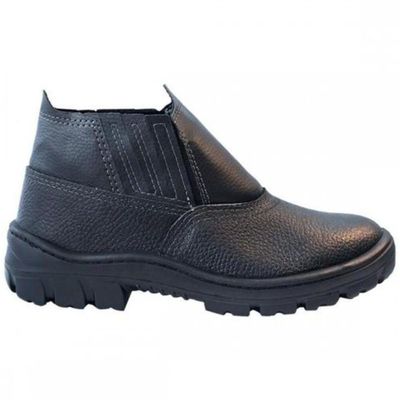 Botina Couro Preto Elástico Sem Bico N°42 - 017831 - Imbiseg Botina Couro Preto Elastico Sem Bico Nº42 Imbiseg