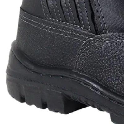 Botina Couro Preto Elástico Sem Bico N°42 - 017831 - Imbiseg Botina Couro Preto Elastico Sem Bico Nº42 Imbiseg