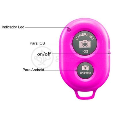 100Remoto Disparador De Fotos Bluetoth Selfie Rosa Nº7