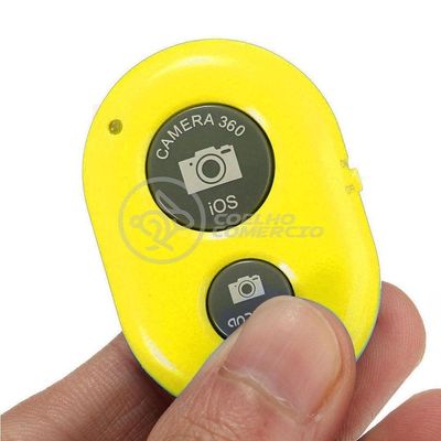 Controle Remoto Disparador Foto Bluetooth Selfie Amarelo Nº7