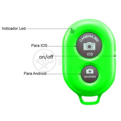 Controle Remoto Disparador Foto Bluetooth Selfie Verde Nº10