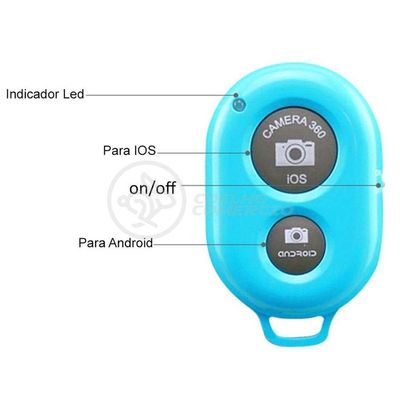 Controle Remoto Disparador De Fotos Bluetooth Selfie - Azul