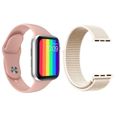 Kit 1 Smartwatch12 Lite Rosa + 1 Pulseira Nylon Rosa Vintage