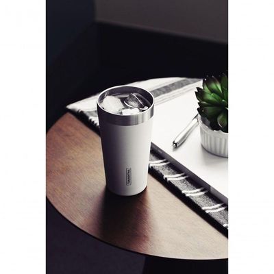 Copo Térmico Branco Em Aço Inox Tramontina Exata Sem Tampa 420ml