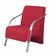 Poltrona Vênus 1 Lugar Braço Alumínio Suede Vermelho.