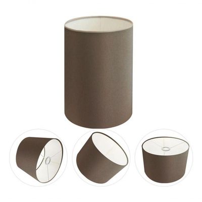 Cúpula Abajur E Luminária Cilíndrica Vivare Cp-7003 ø15x20cm - Bocal Nacional Cáqui