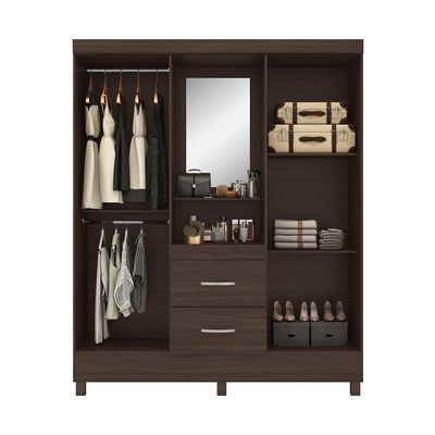 Guarda-Roupa Solteiro Embers 4 Portas 2 Gavetas Café
