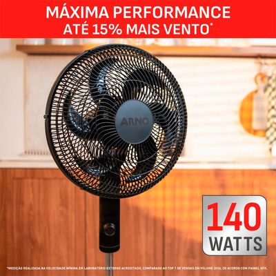Ventilador de Coluna Arno Essential 40cm 6 Pás 140w Ve2c 220v Preto / 220V