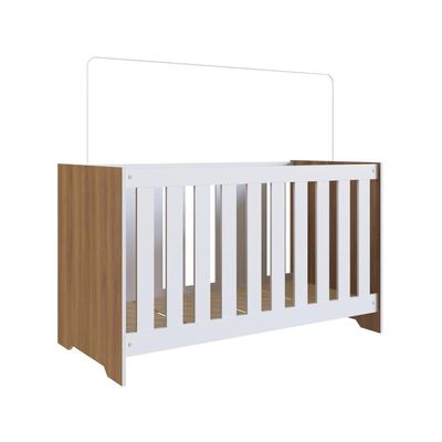 Berço Infantil Cama 3 em 1 133cm Colchão Regulagem de Altura Nogal