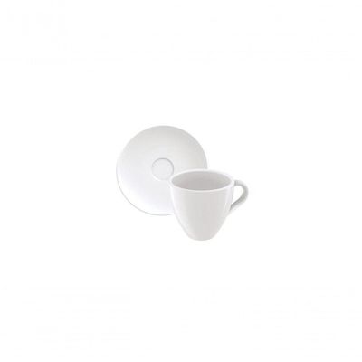 Conjunto De Xícaras E Pires Tramontina Paola Em Porcelana 95ml 2 Peças