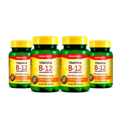 Kit 04 Vitamina B12 100% Idr Maxinutri 60 Cápsulas