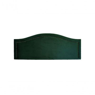 Cabeceira Queen Curva Luxo 160x60 Veludo Verde - Tachas Fumê
