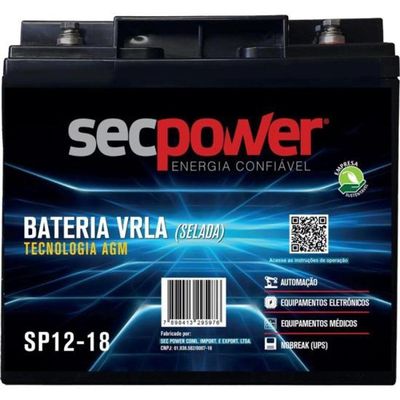 Bateria Selada 12V 18ah SP12-18 Secpower