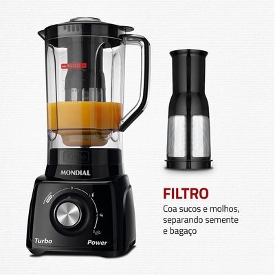 Liquidificador Turbo Power Mondial Preto 550W L-99 FB 110