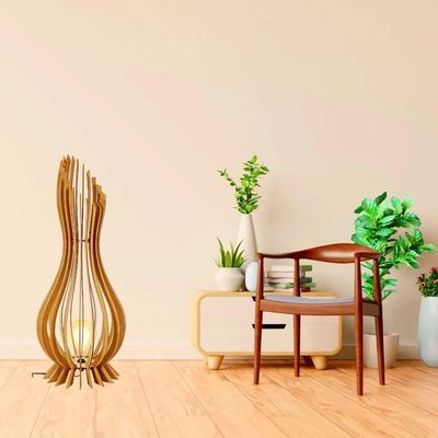 Abajur Grande De Chão Ana Maria Mdf Luminária - MDF Cru-tamanho:kit Com 3