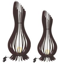 Abajur Grande De Chão Ana Maria Mdf Luminária - Cor:preto-tamanho:kit Com 3