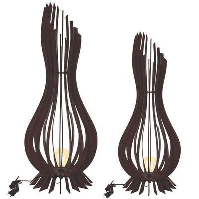 Abajur Grande De Chão Ana Maria Mdf Luminária - Cor:preto-tamanho:kit Com 3