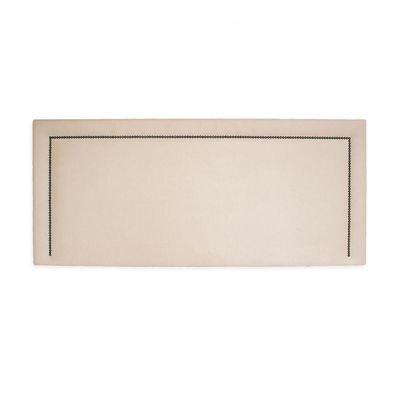 Cabeceira Queen Reta Luxo 160x60 Suede Off White - Tachas Fumê