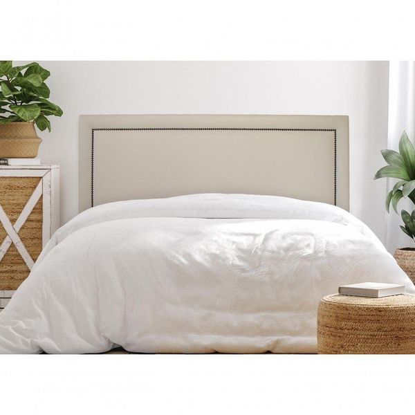 Cabeceira King Reta Luxo Suede Off White