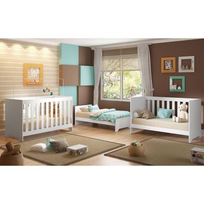 Berço Multifuncional 3x1+ Cômoda Ditália 3 Gavetas BBI-51 Dm-219