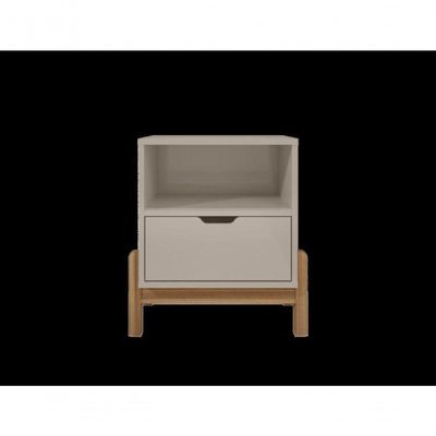 Mesa De Cabeceira C- Nicho E Gaveteiro Porta Itens Aurora Off White