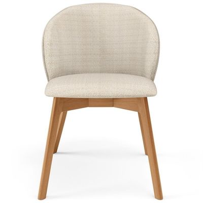 Cadeira De Jantar E Estar Living Estofada Mia L02 Linho Palha - Lyam Decor