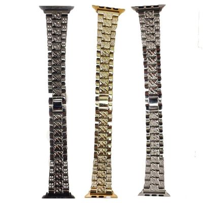 Pulseira Smartwatch Kit 3 Pulseiras Luxo Pedra Strass Aço