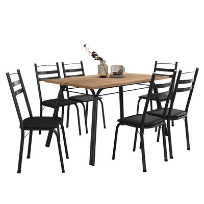 Conjunto De Mesa Sala De Jantar Com 6 Cadeiras
