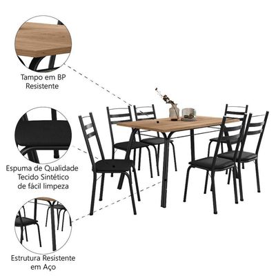 Conjunto De Mesa Sala De Jantar Com 6 Cadeiras