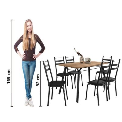 Conjunto De Mesa Sala De Jantar Com 6 Cadeiras