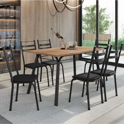Conjunto De Mesa Sala De Jantar Com 6 Cadeiras