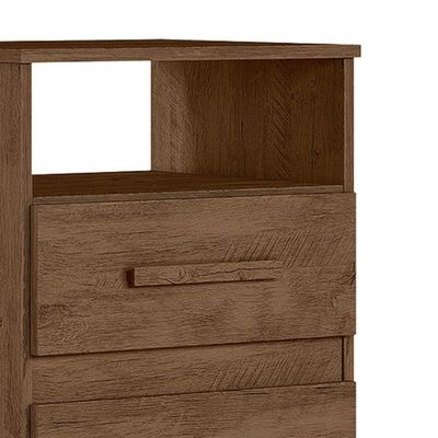 Mesa De Cabeceira Apolo 2 Gavetas 46 Cm Castanho Wood Flex Moval Castanho Wood Flex