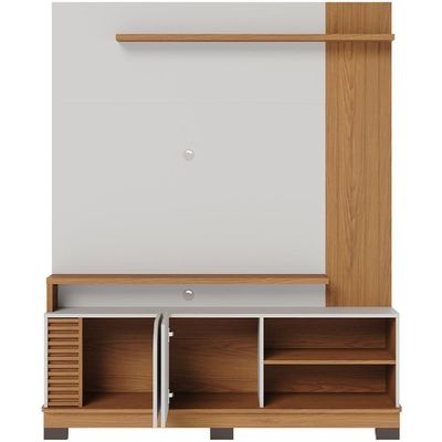 Estante Painel Para 65 Pol 152cm Mayer C04 Off White Matte Freijó - Lyam Decor
