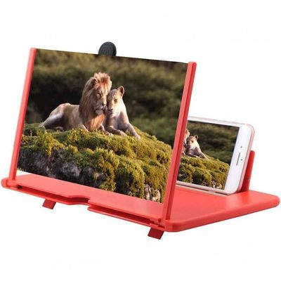 Lupa De Tela De 12 Polegadas, 3d Hd Para Celular, Ampliar Vermelho