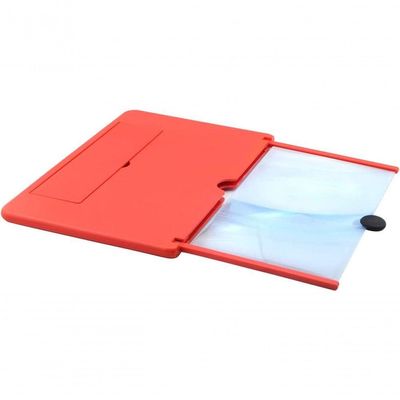 Lupa De Tela De 12 Polegadas, 3d Hd Para Celular, Ampliar Vermelho