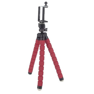 Suporte Celular Câmera Com Tripé Flexível - Vermelho