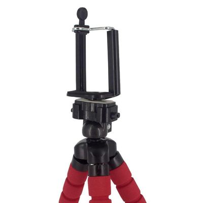 Suporte Celular Câmera Com Tripé Flexível - Vermelho