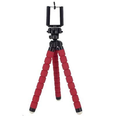 Suporte Celular Câmera Com Tripé Flexível - Vermelho