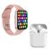 Kit 1 Smartwatch Rosa + 1 Fone Bluetooth Inpods I12 Branco