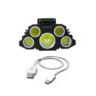Lanterna De Cabeça 5 Led Usb Recarregavel De Longo Alcance