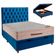 Cama + Bau Azul E Colchão Ortobom Molas Ensacadas Casal - Airtech + Cabeceira
