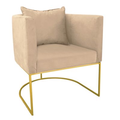 KIT 02 POLTRONAS PAOLA SUEDE BEGE BASE M