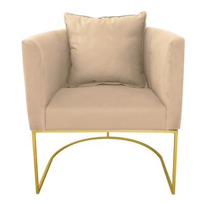 KIT 02 POLTRONAS PAOLA SUEDE BEGE BASE M