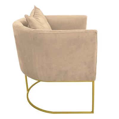 KIT 02 POLTRONAS PAOLA SUEDE BEGE BASE M