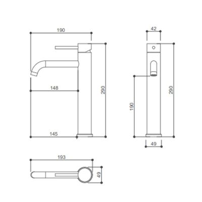 TORNEIRA DROP BICA ALTA PARA LAVATORIO EM AÇO INOX BLACK MATTE DP9102