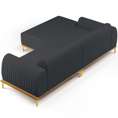 Sofá 4 Lugares Com Chaise Esquerdo 265cm Chumbo