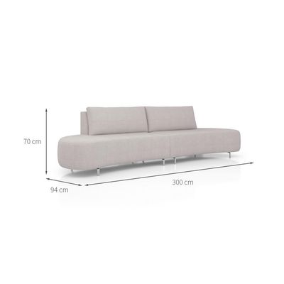 Sofá 5 Lugares Xangai Itacaré Cinza 300 cm