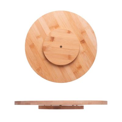 Tábua de Bambu Giratória 30x2cm Lyor Servir Frios Embutidos Petiscos Salgados
